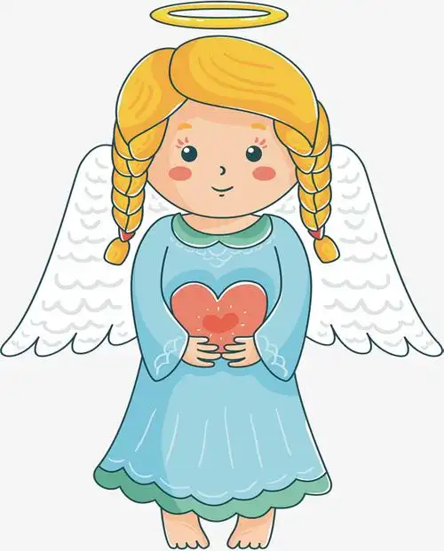 矢量png可爱蓝色小天使