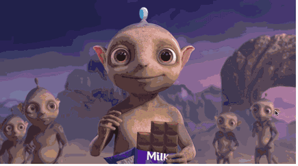 排名第九的是一个情节非常简单的巧克力广告,大概是说外星小可爱们