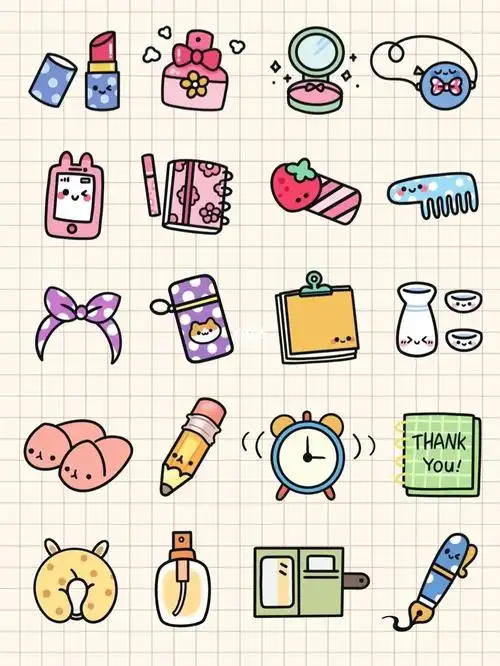 零基础简笔画手帐简笔画素材日用品