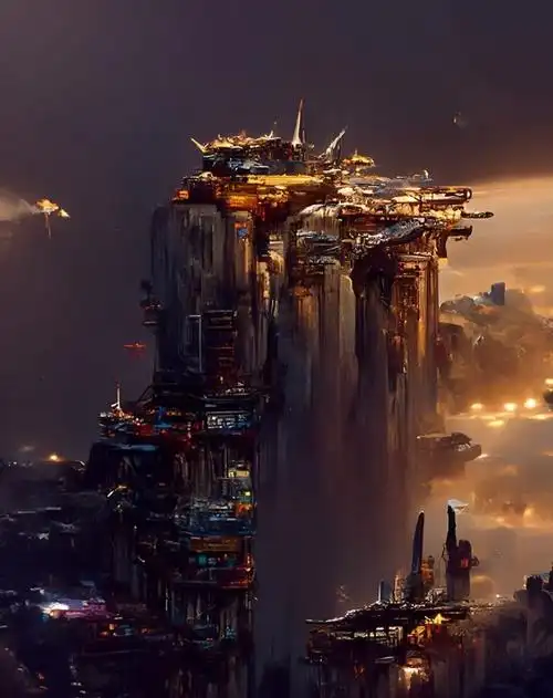 科幻感十足的场景合起来还是蒙娜丽莎的轮廓tdrawaiart