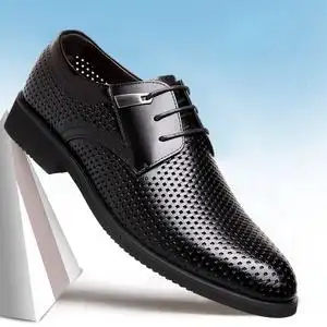 男士皮凉鞋正品真皮中年透气图片