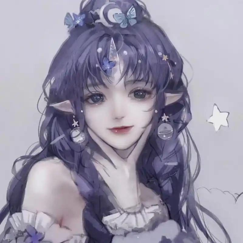 高贵紫色系动漫闺蜜头像!(1)