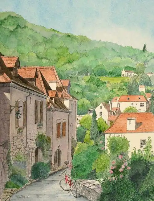 日本画家yoshiharu绝美水彩风景画,很清新