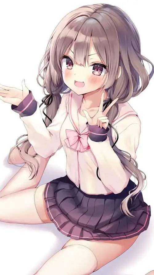 呆萌可爱动漫女孩手机壁纸