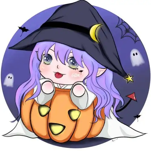 万圣节头像画了一只可爱鬼呀