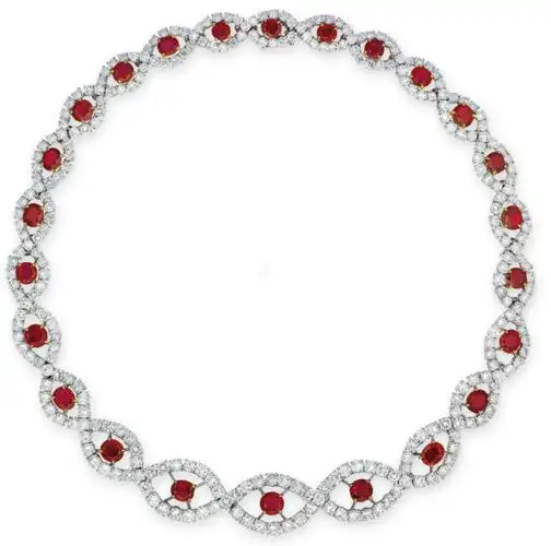 红宝石项链,由卡地亚(cartier)设计,香港佳士得(christies)2018年