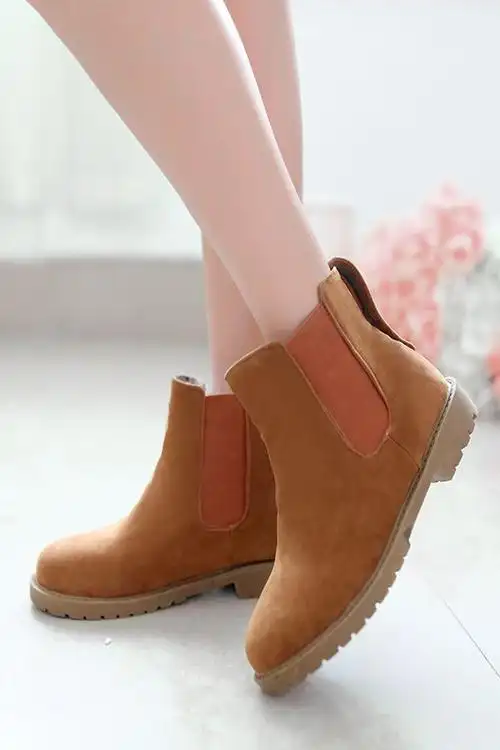 复古英伦平底短靴