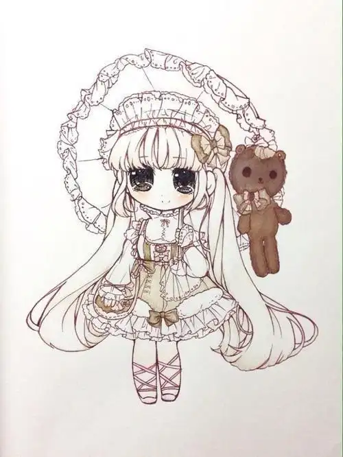 q版人物动漫简笔画女 简笔画图片大全-普车都