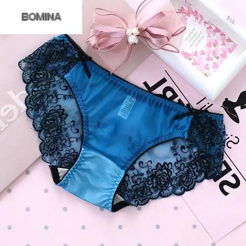 波迷娜(bomina)[放心购]桃花季 日本性感夏季薄款冰丝网纱低腰内裤