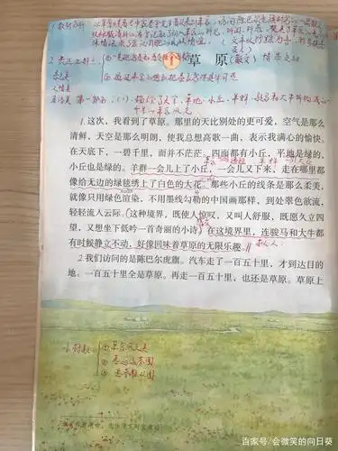 部编版六年级语文上册第17课《草原》课文内容分析