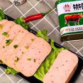 四川美宁牛肉午餐肉罐头340*5户外火锅速食肉制品佐餐早餐熟食