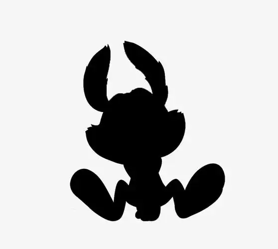 卡通黑色兔子剪影