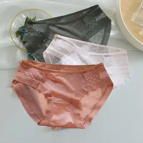 蕾丝内裤女纯欲风女生性惑调情字母网纱日系少女性感低腰三角裤头