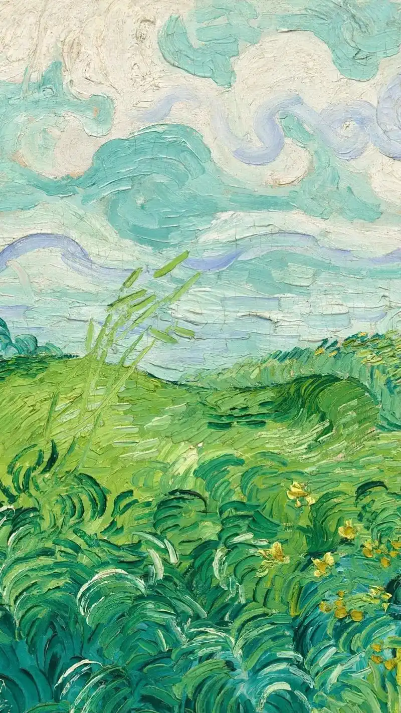 文森特·梵高——绿色麦田(细节)