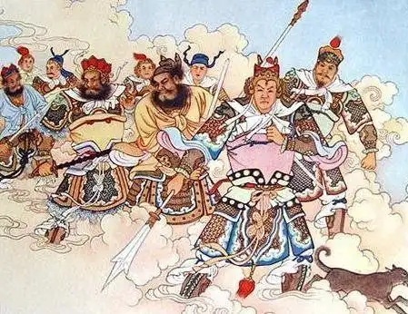 哮天恶犬开了锁,天兵天将驾乌云.