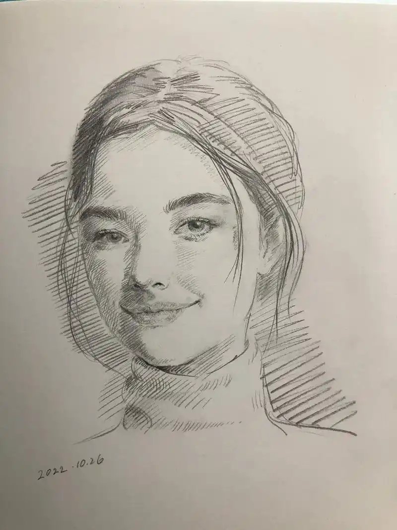 素描 #人物肖像 - 抖音