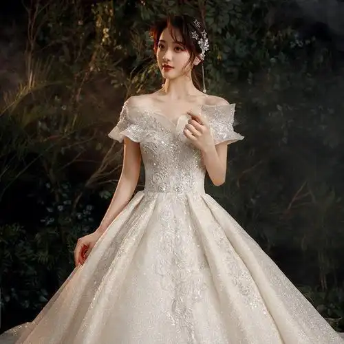 新款星空秋冬孕妇主婚纱2020新款气质新娘森系超仙梦幻拖尾小个子视频