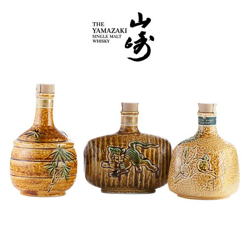 yamazaki 日本山崎12年金花 黄濑户 老虎 陶瓷瓶造型酒纯麦威士忌