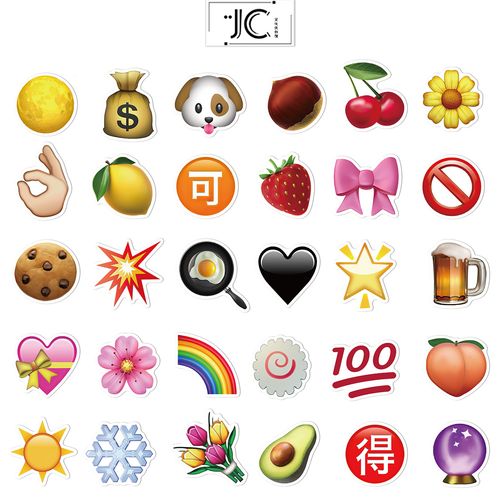 60张emoji表情包贴纸笔记本电脑水杯平板手机手账装饰防水diy贴画