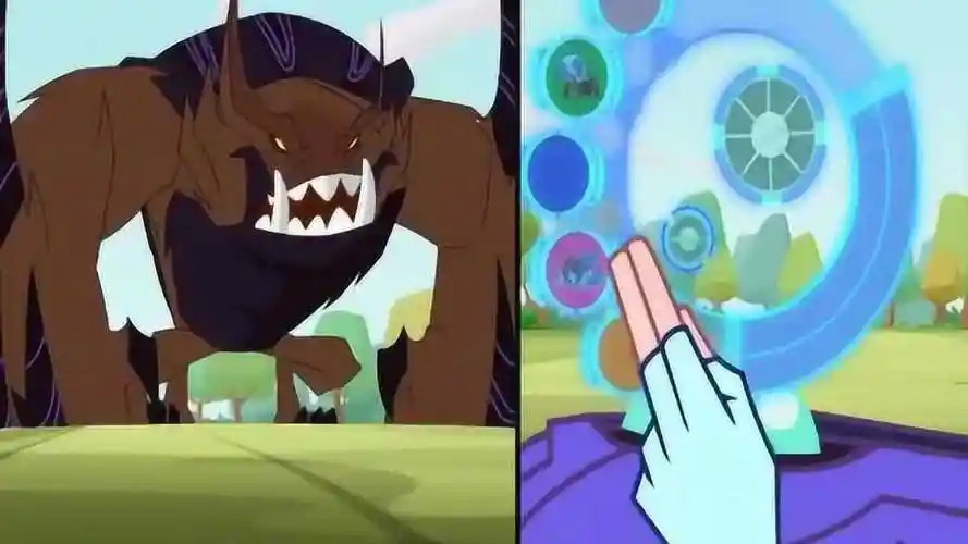 兽王争锋杉珊用灵丝墨脚兽帮助队友对抗敌人的刺皇锐壳兽