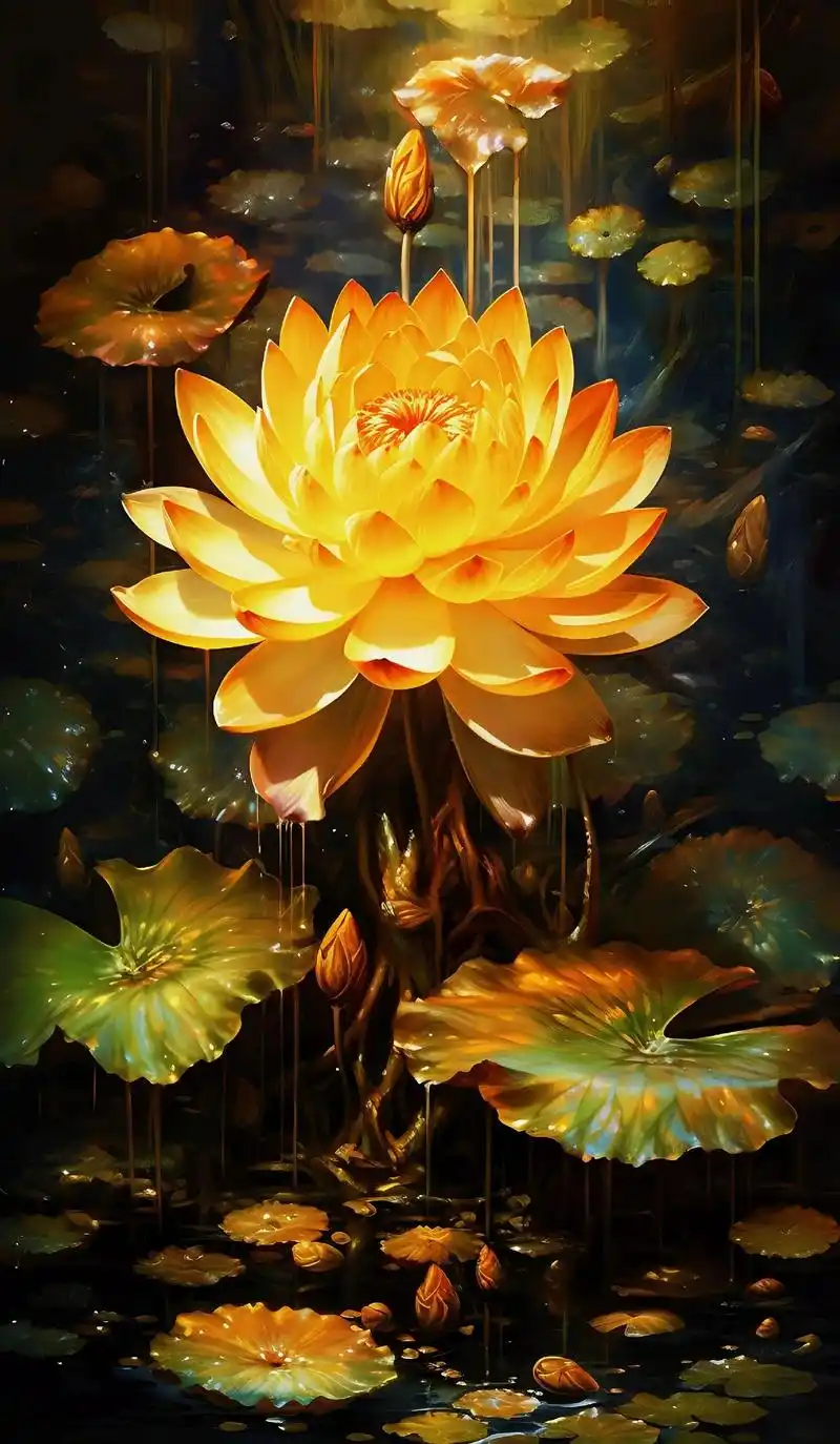 金色莲花,好运连连.金色莲花,在清晨的阳光里,散发出耀眼的光 - 抖音