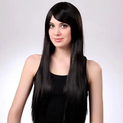 欧美流行假发角色扮演假发斜刘海cos长直发高档外贸假发 一件代发