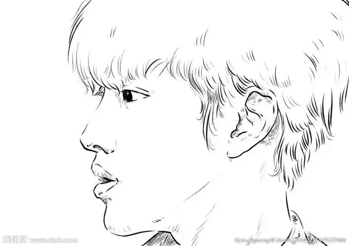 男生侧脸简笔画帅气男生侧脸简笔画