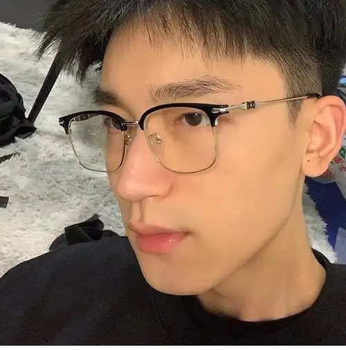 【现货速发】理工男半框眼镜复古金属半框理工男眼镜男款斯文配度数