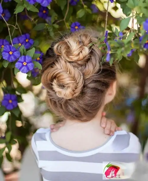 【图】小学生长发编发图片 儿童女孩编发盘发大全_时尚发型_发藏网