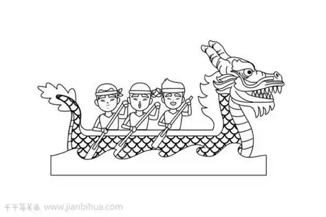 赛龙舟简笔画儿童画,赛龙舟简笔画可爱_竞价网