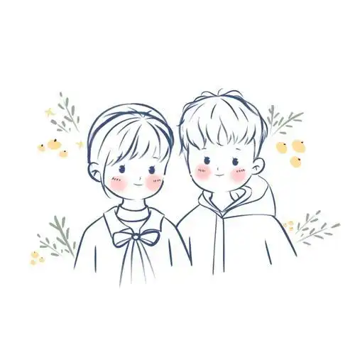 简笔画情侣头像简笔画素材头像