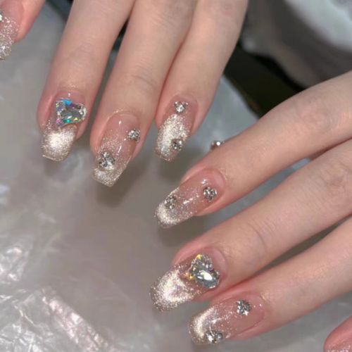 【舞指婵】夏日通勤美甲~法式猫眼穿戴甲氛围感满满纯手工假指甲