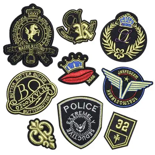 25成交825个迷彩布刺绣补丁布贴背胶肘贴袖贴章仔衣服辅料羽绒服外套