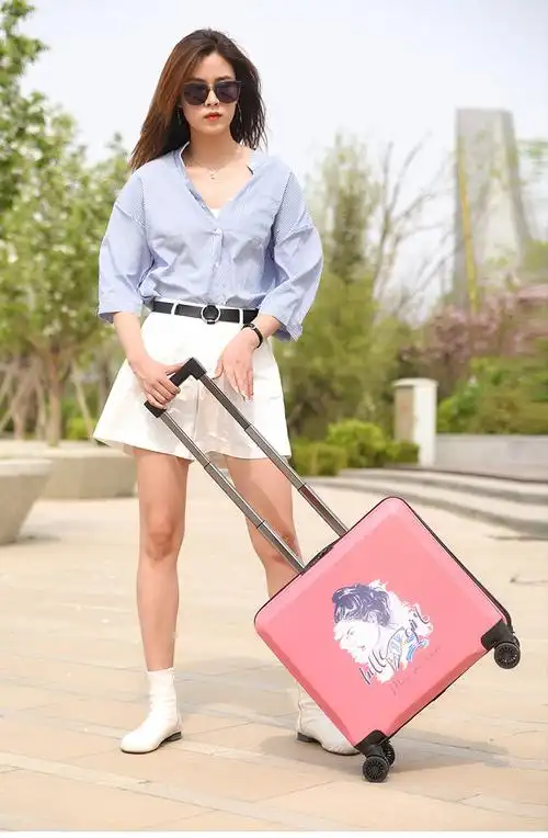 行李箱女学生韩版密码拉杆箱旅行箱包皮箱子高颜值潮流大容量卡通红色