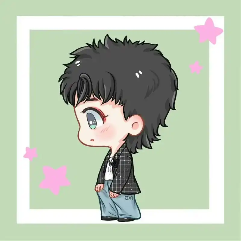 收图啦 #王一博卡通图