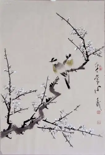 王成工笔花鸟(四尺三开)《平常心》 画工精湛 栩栩如生 人见人爱 物美