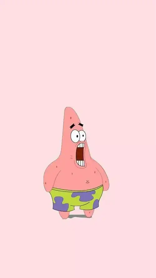 壁纸控海绵宝宝好可爱纯色背景简洁风