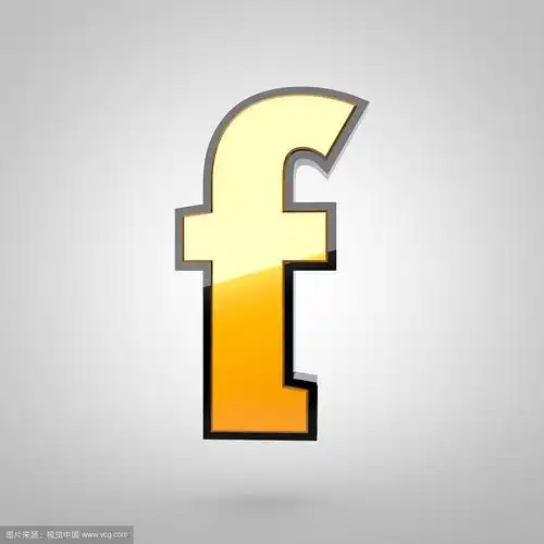 金色字母f小写带黑色圆角