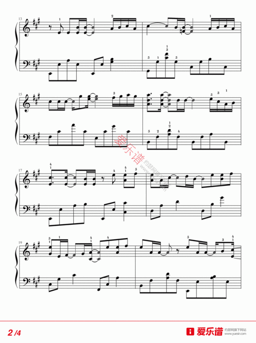 明明就 - 钢琴谱 钢琴五线谱