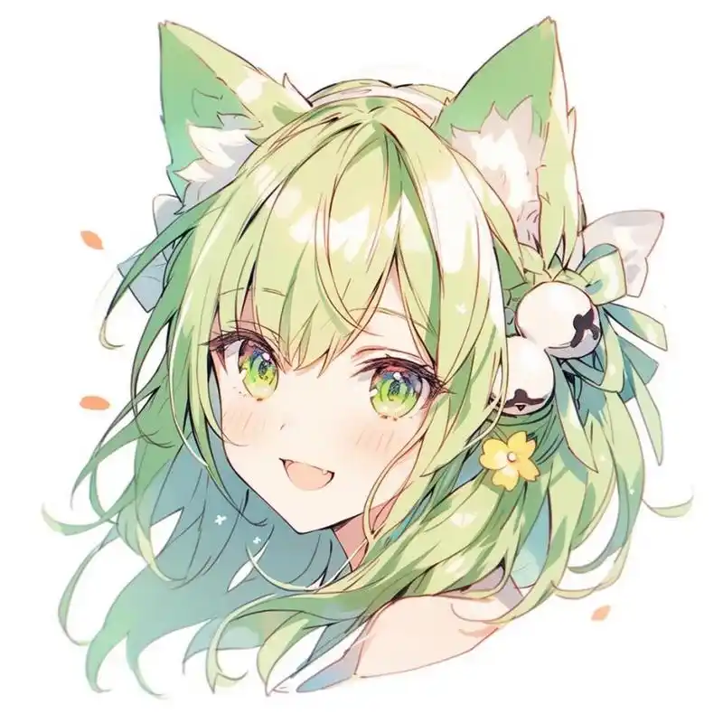 猫耳少女|绿色系|头像|表情参考