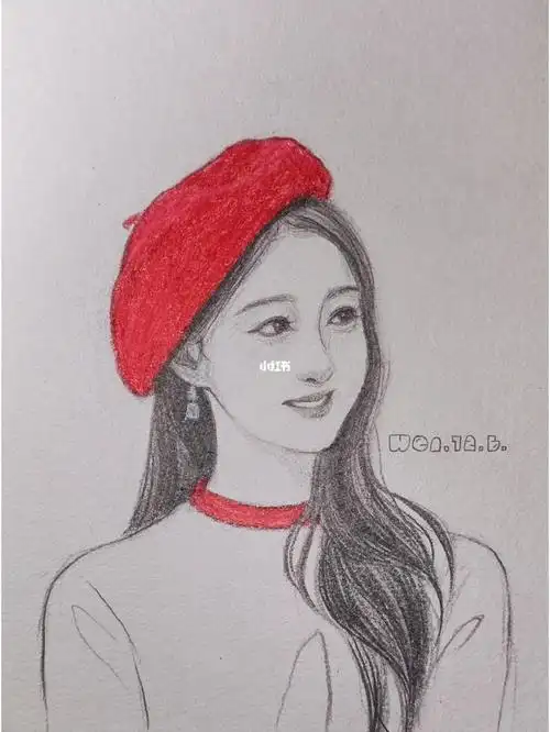 彩铅手绘  #关晓彤  #速写人物