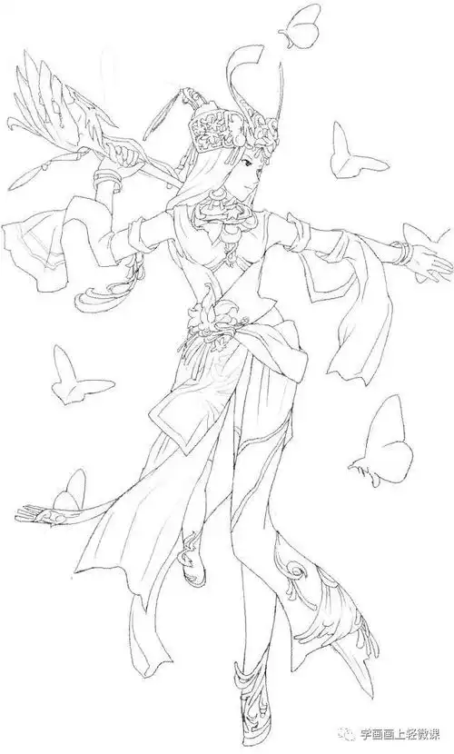古风插画人物线稿图片素材,100张够不够!