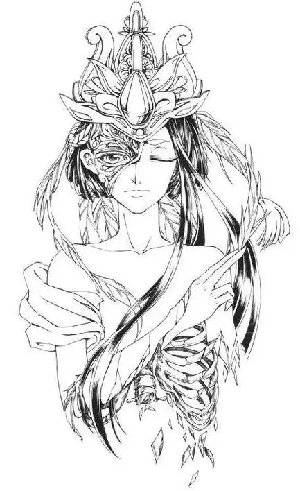 妖猫女孩简笔画