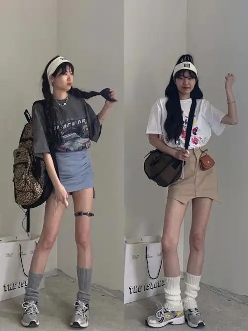 ootd16893甜酷元气感腰臀比搭配t恤包臀裙