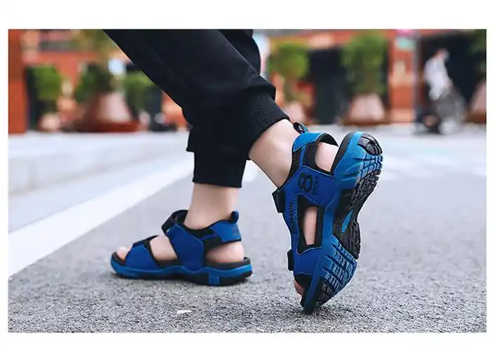 15岁男童凉鞋夏季10中大童12男孩脚胖宽沙滩鞋初中学生15岁青少年42码