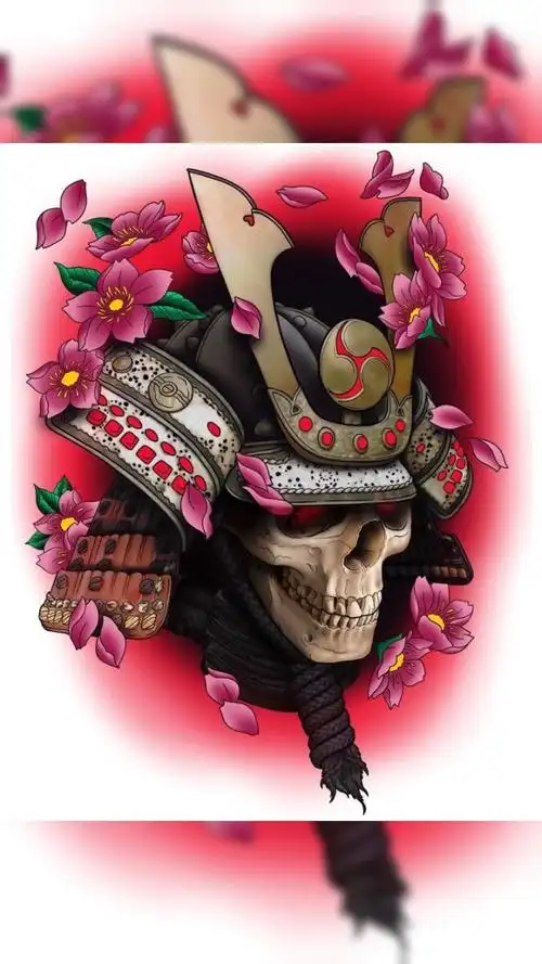 鬼武士纹身图案手稿