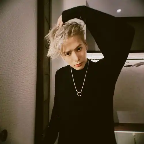 王嘉尔发布随性自拍洒脱不羁 手抓银色长发表情张扬_高清图集_新浪网