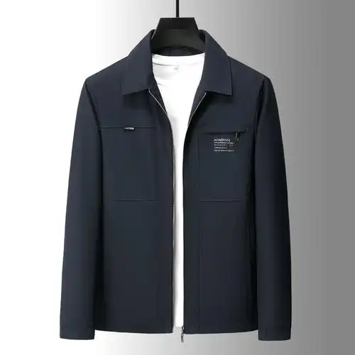 2024春季新款男士翻领褂子中老年夹克衫男春秋爸爸装上衣休闲外套