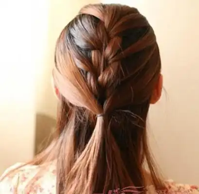 韩式中长发麻花辫半扎发教程(2) - 扎发发型 - 发型社