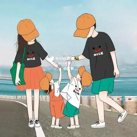 一家四口亲子头像哥哥妹妹